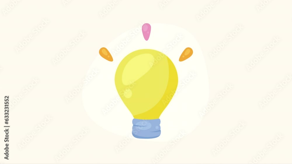 Sticker bulb light energy power animation