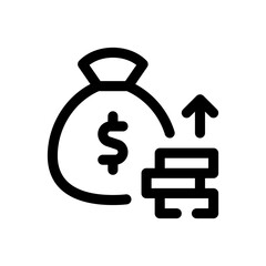 money bag line icon