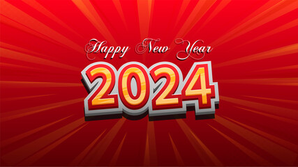 new year 2024 banner design with modern geometric abstract in background in confetti style. happy new year greeting card cover for 2024 calligraphy typography celebration. Backdrop roll up
poster.2024