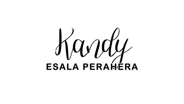 Kandy Esala Perahera Animation on White Background. Great for Esala Perahera Celebrations, lettering with alpha or transparent background, for banner, social media feed wallpaper stories