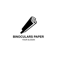 binoculars logo design with paper