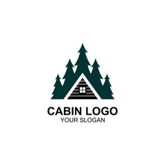 cabin logo design with tree