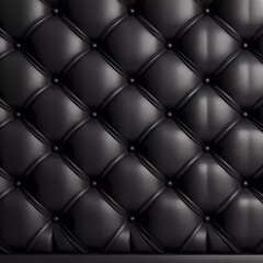 A close up of a black leather upholstery