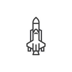 Spaceship rocket line icon