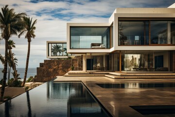 Villa With A Contemporary Art Gallery, Generative AI