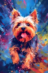 Colorful Yorkshire Terrier