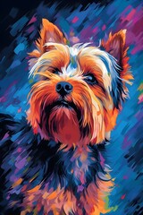 Colorful Yorkshire Terrier