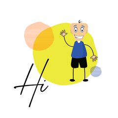 Vector little cartoon waving hand
