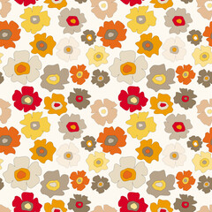 Hand drawn delicate floral seamless pattern