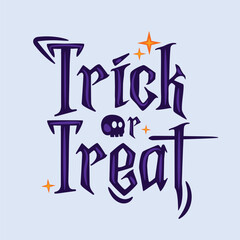 Trick or Treat Typography Vector. Perfect for Halloween