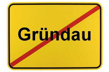 Illustration eines Ortsschildes der Gemeinde Gründau in Hessen