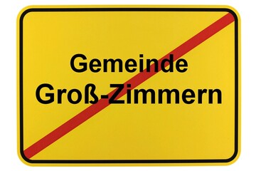 Illustration eines Ortsschildes der Gemeinde Groß-Zimmern in Hessen