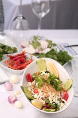 dinner plate on the table