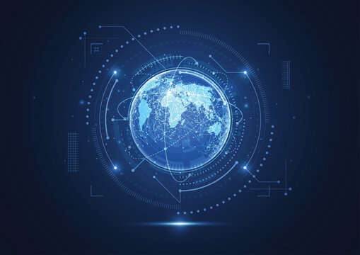 Global network connection. World map point and line composition concept of global business. Vector Illustration