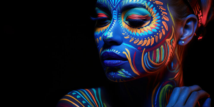 UV Body Paint on a Female's Body · Free Stock Photo