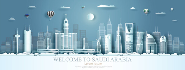 Saudi Arabia Landmark with Architecture Background