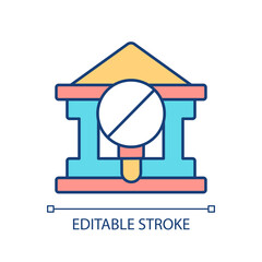 2D editable decentralization thin line icon, isolated vector, multicolor illustration representing digital currency.