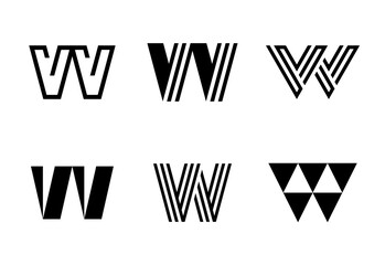 Obraz premium Set of letter VV logos. Abstract logos collection with letters. Geometrical abstract logos