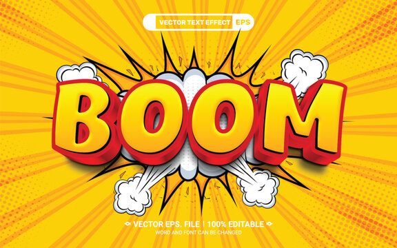 Boom 3d editable comic style vector text effect