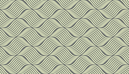 The geometric pattern with wavy lines. Seamless vector background. Beige and gray texture. Simple lattice graphic design