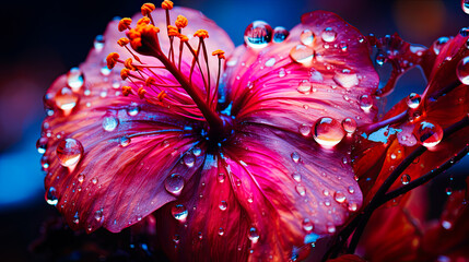 Close up macro shot of a beautiful fantasy flower