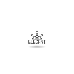 Elegant crown logo with  shadow