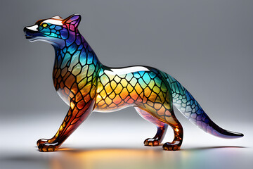 colorful broken glass animals, Generative AI