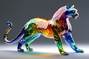 colorful broken glass animals, Generative AI