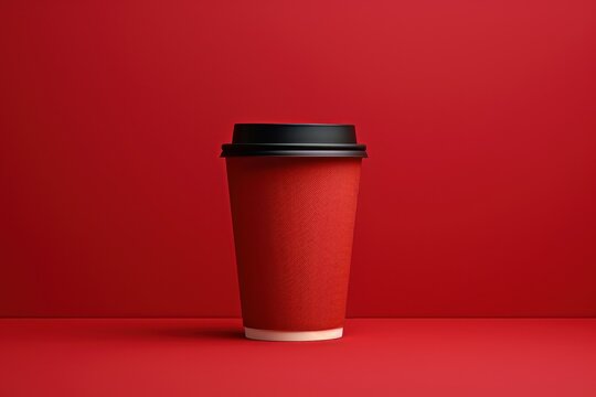 a photo of blank takeaway paper coffee cup mock up . generative ai