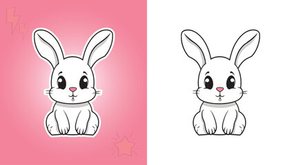 bunny vector sketch for coloring and free use downlaod 