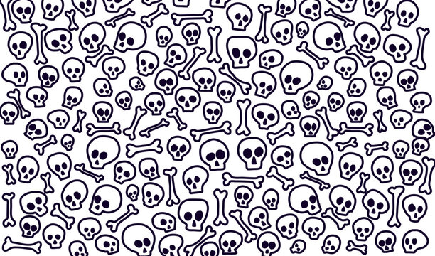 skull doodle background. skull pattern background. skull doodle wallpaper. skull doodle print fabric. 