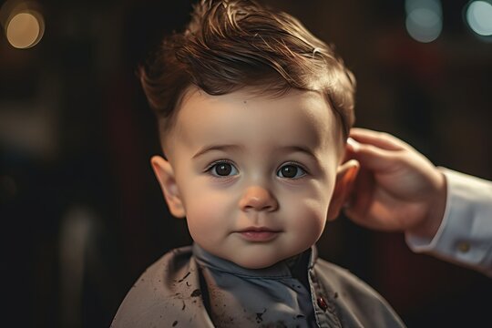 the child at the hairdresser