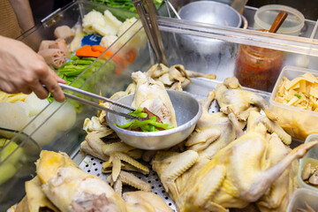 Chicken sell in the street market of Taiwan night market