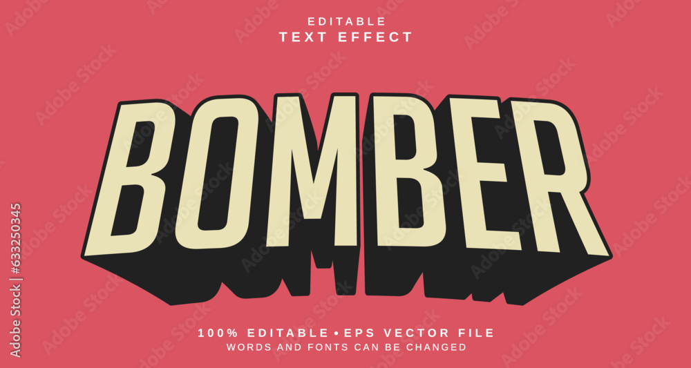 Fototapete editable text style effect - bomber text style theme.