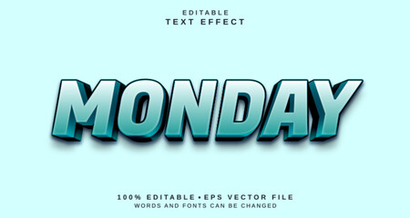 Editable text style effect - Monday text style theme.
