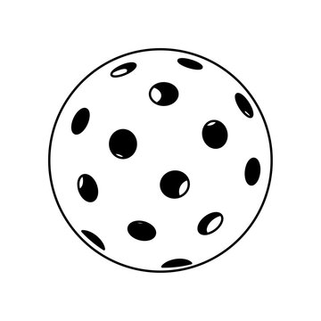 pickleball vector illustration, icon ball sport, ball with holes, pickle sport, logo
