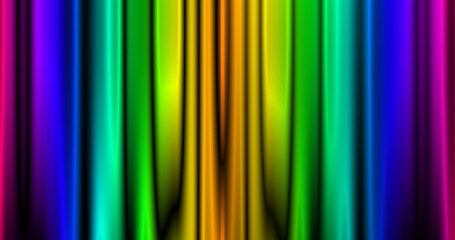 虹色(7色)のサテン風のステージカーテンの抽象的なイラスト背景素材
