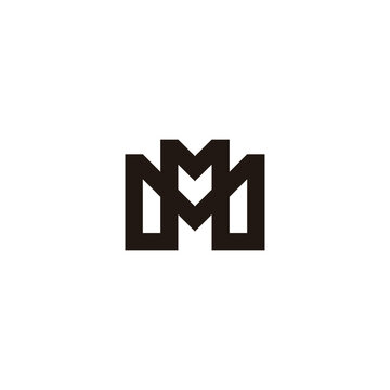 3m letter simple geometric line logo vector