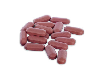 Medical pills tablet isolated on white background