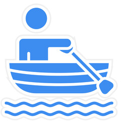 Vector Design Rowing Boat Icon Style