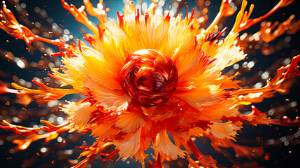 Close up macro shot of a beautiful fantasy flower