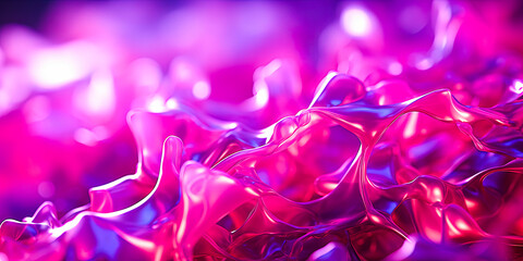 Purple vibrant network liquid substance, macro shot close up, soft focus background with copyspace for presentation