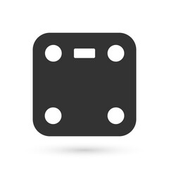 Grey Bathroom scales icon isolated on white background. Weight measure Equipment. Weight Scale fitness sport concept. Vector