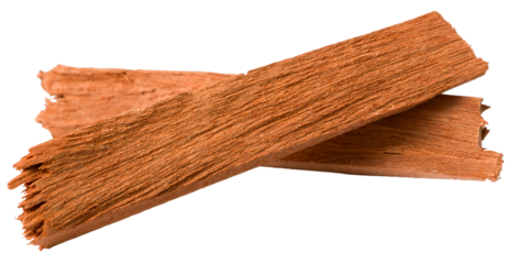 Red sandalwood sticks isolated on white background.