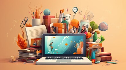 Online learning platform, where students seamlessly access a variety of courses, enabling personalized education paths and empowering learners to explore new fields. Generated by AI.