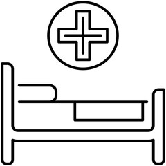 Fototapeta premium Hospital Bed Icon