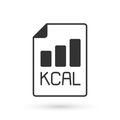 Grey Diet plan icon isolated on isolated on white background. Concept of fitness marathon, proper nutrition, healthy food, beautiful body, vegetables, slimming. Vector