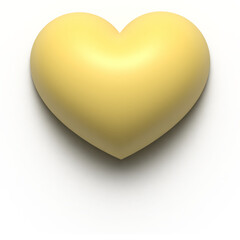 3d yellow heart icon element