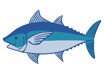 물고기 참치 손그림 일러스트