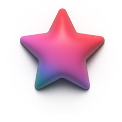 3d rainbow star icon element